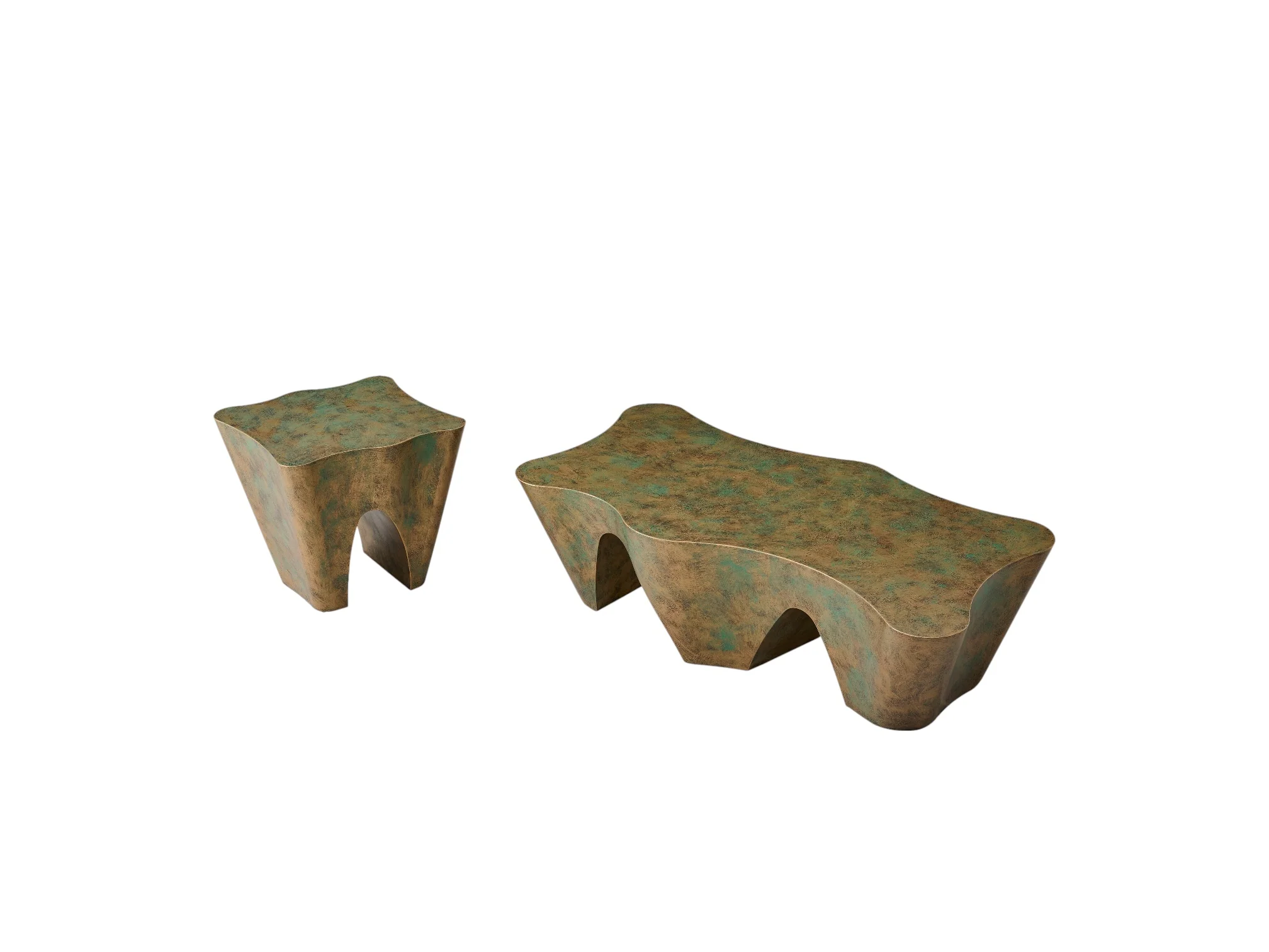Sahara Drift Verdigris Brass End Table - Image 5