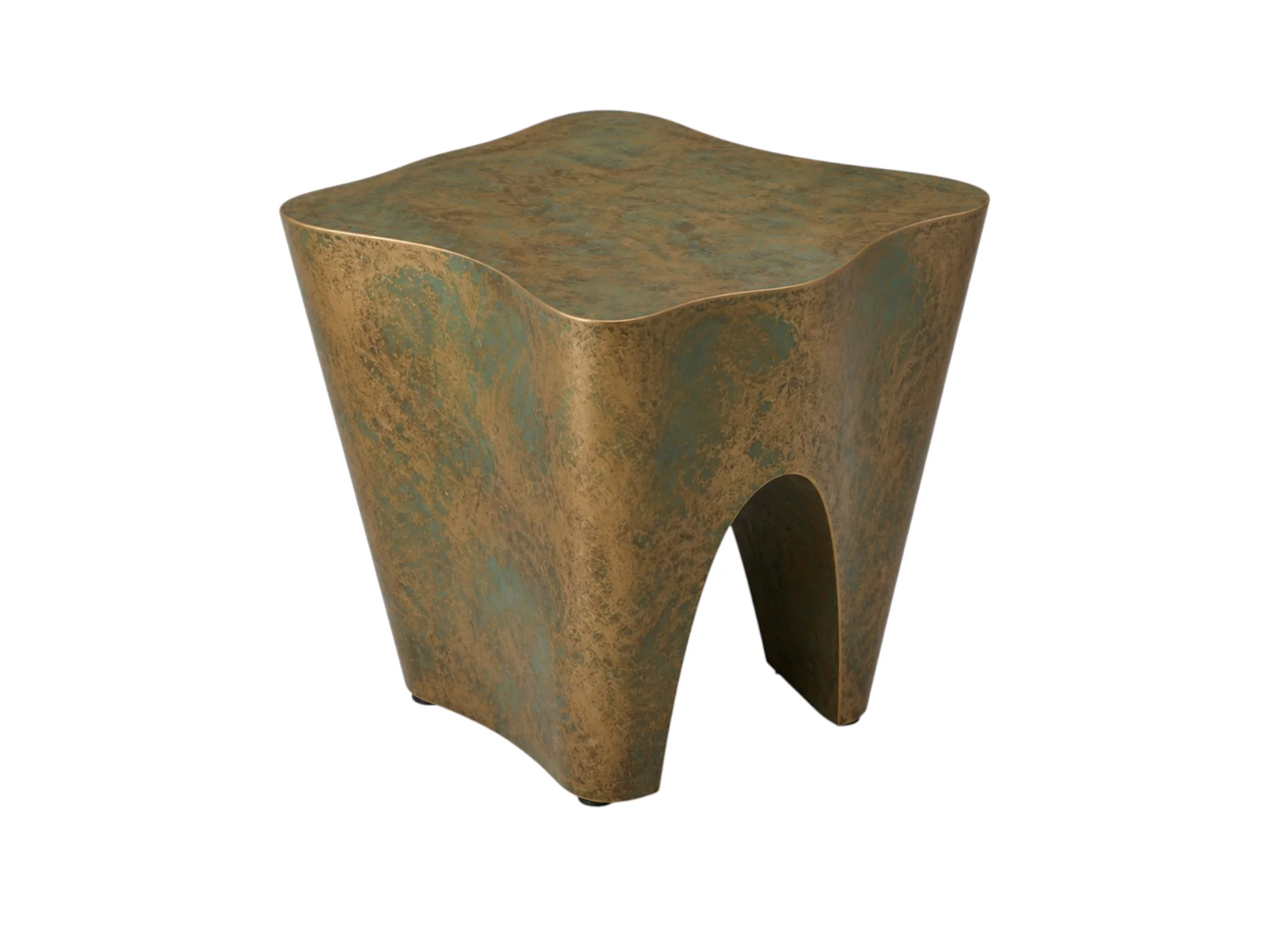 Sahara Drift Verdigris Brass End Table - Image 6