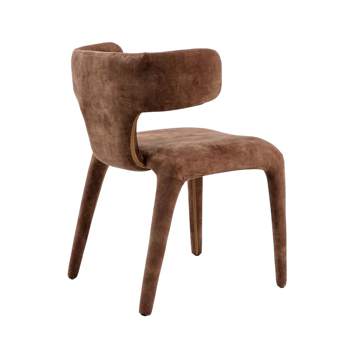 Simone Modern Camel Velvet Fabric Dining Chair - Image 11