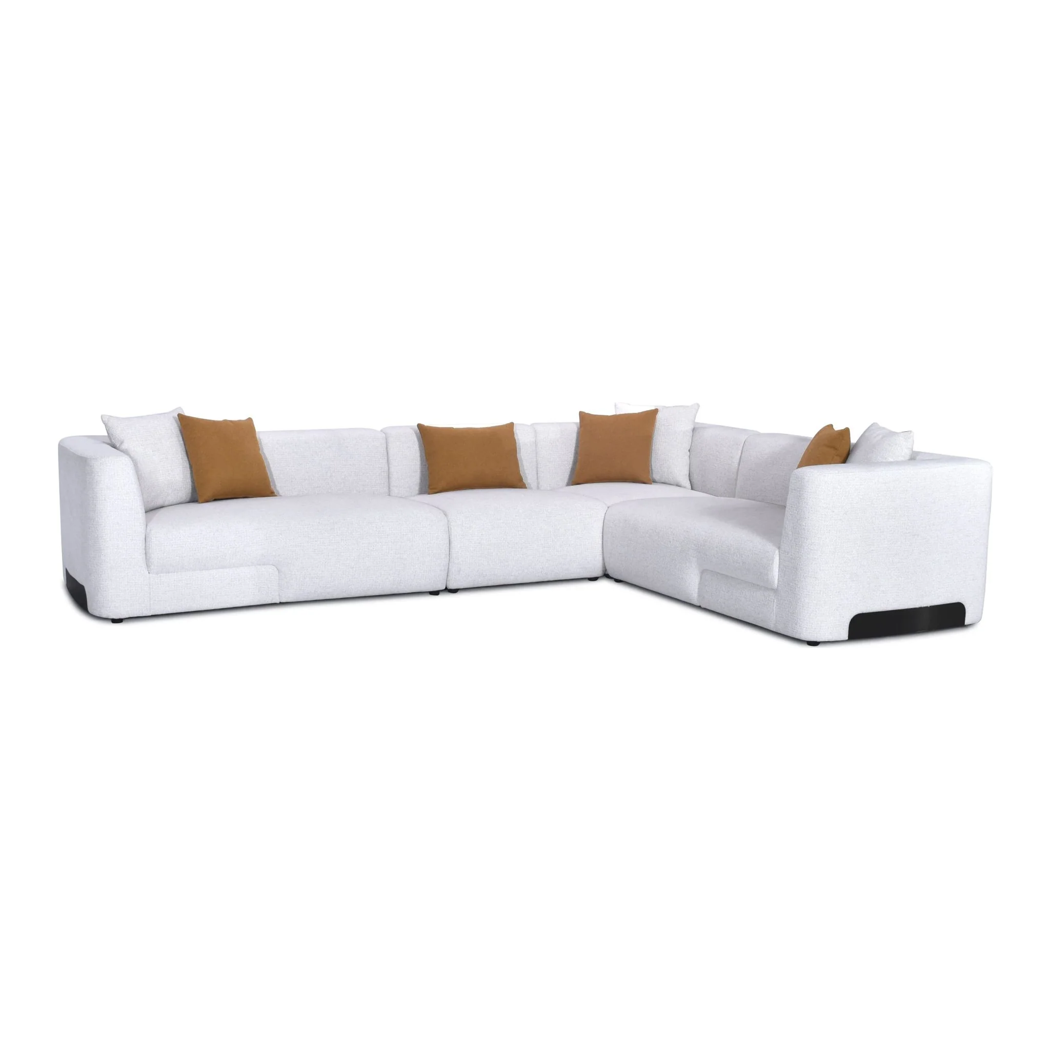 Solara Ivory Fabric Sectional Sofa