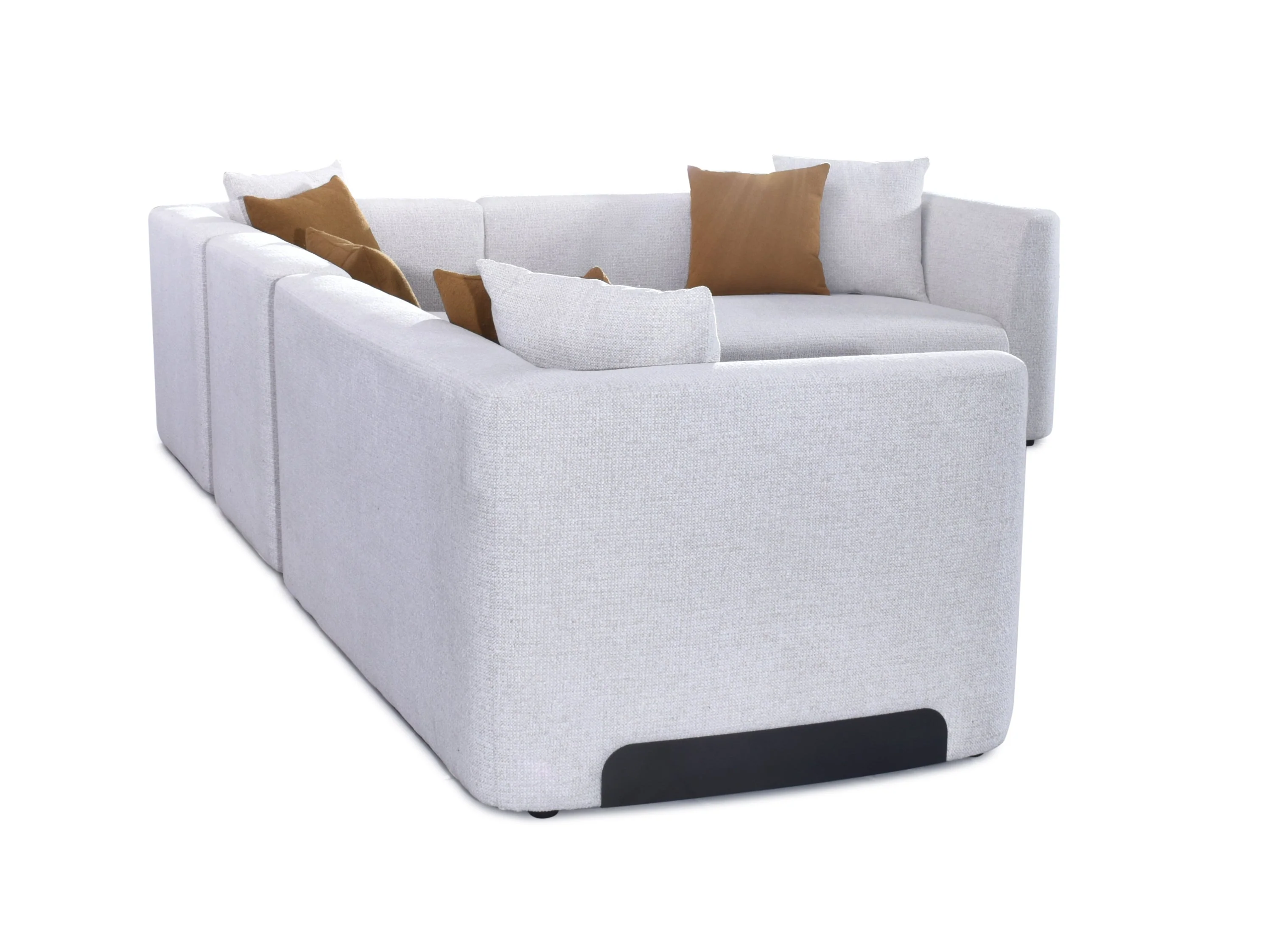 Solara Ivory Fabric Sectional Sofa - Image 7