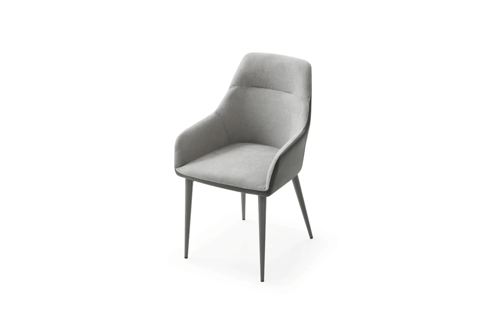Sorrento Grey Fabric And Leather Dining Chair - Image 8