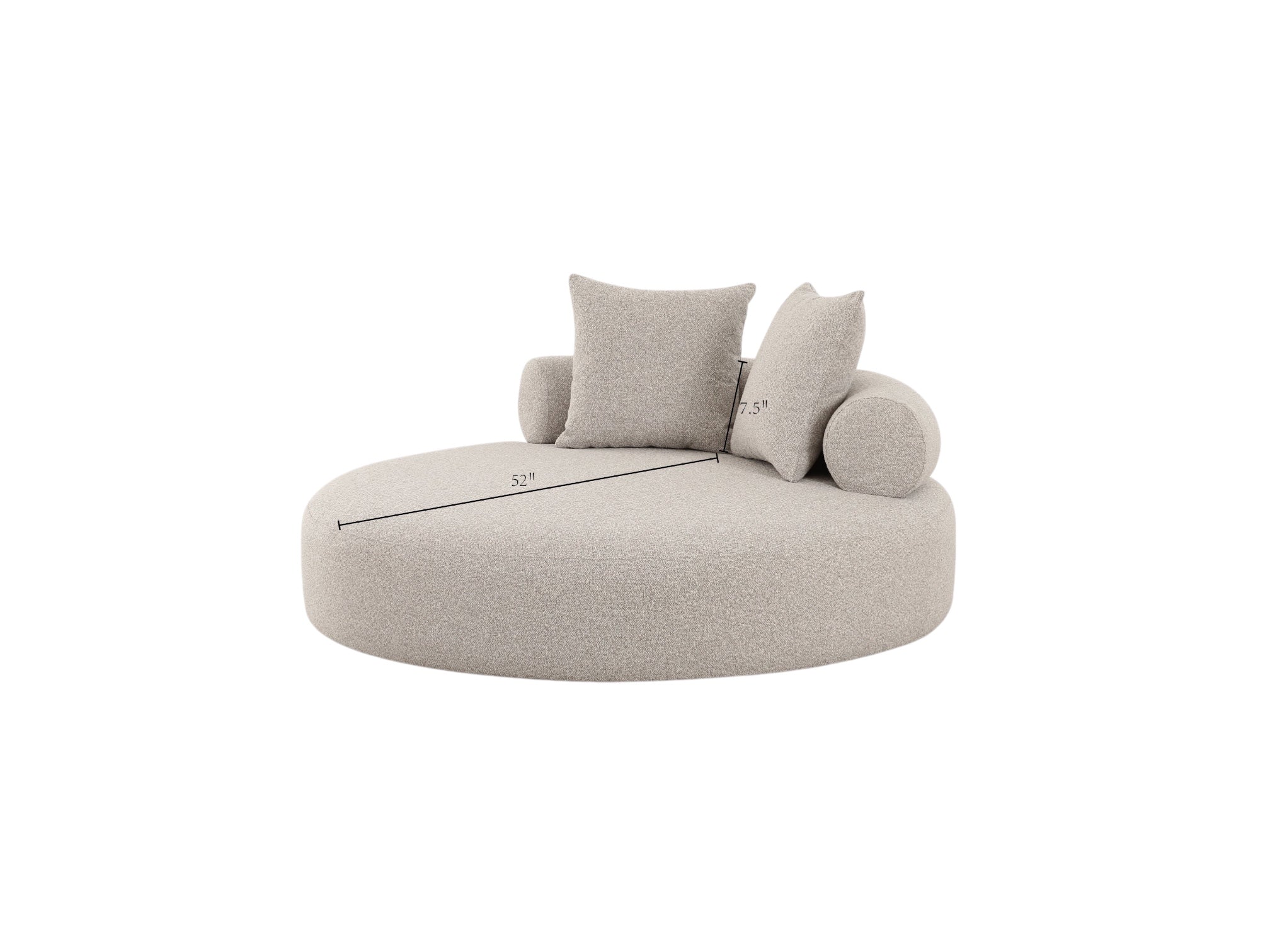 Spector Round Daybed Stone Textured Performance Fabric - Image 5