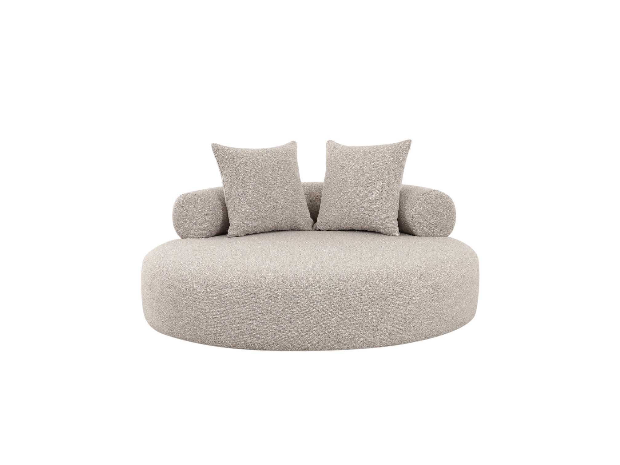 Spector Round Daybed Stone Textured Performance Fabric - Image 6