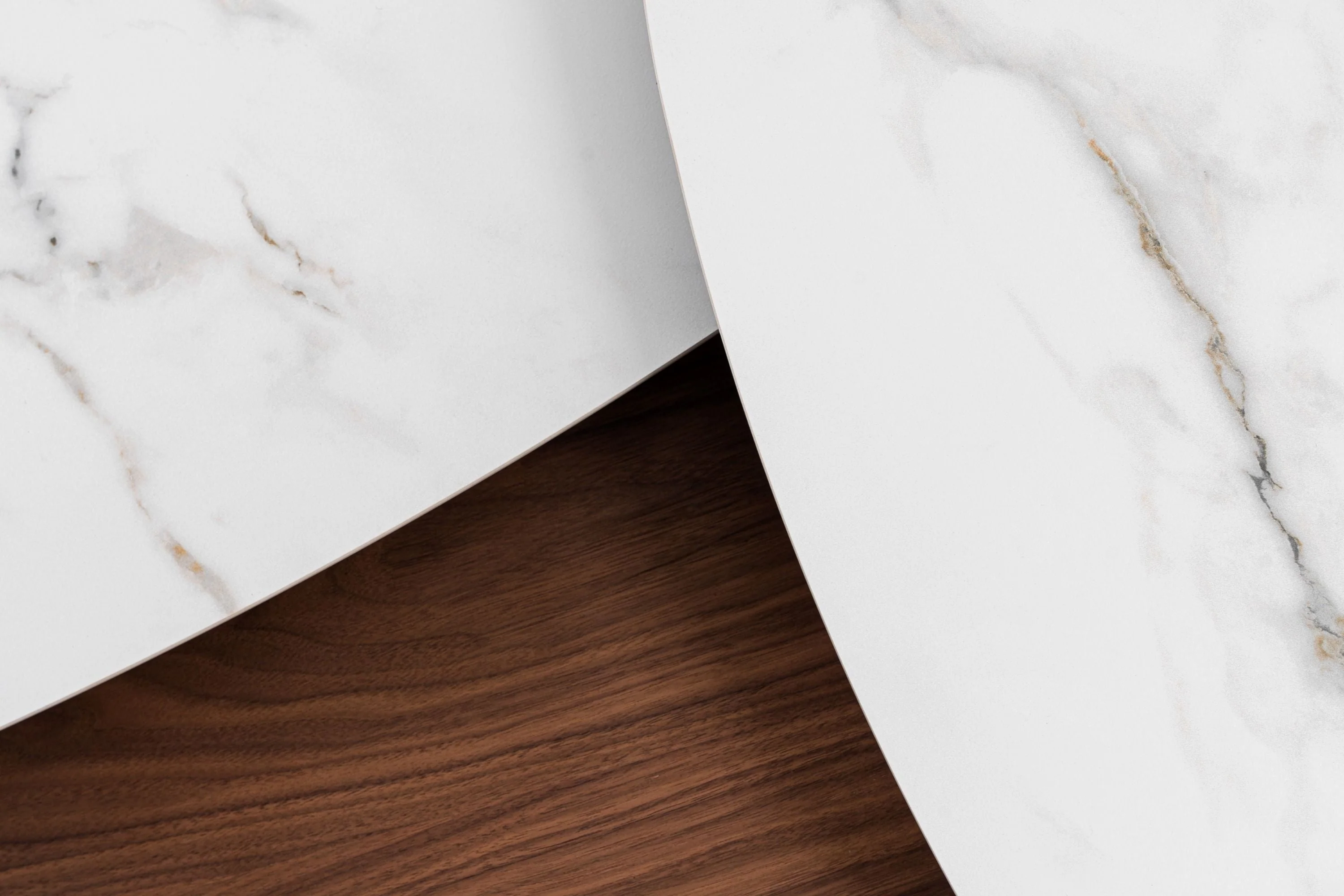 Stratos Modern Ceramic + Walnut Coffee Table - Image 6