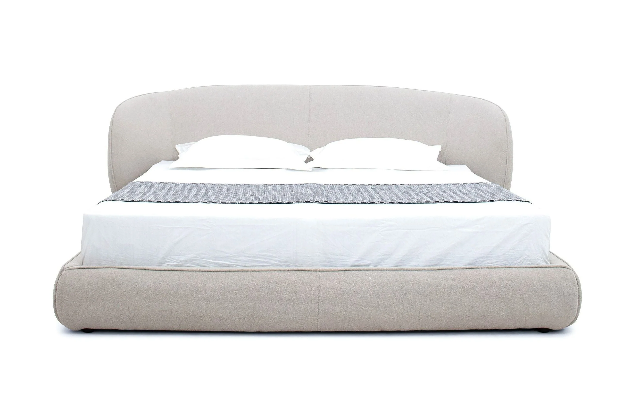 Suzanna Modern Beige Boucle Fabric Upholstered Bed - Image 7