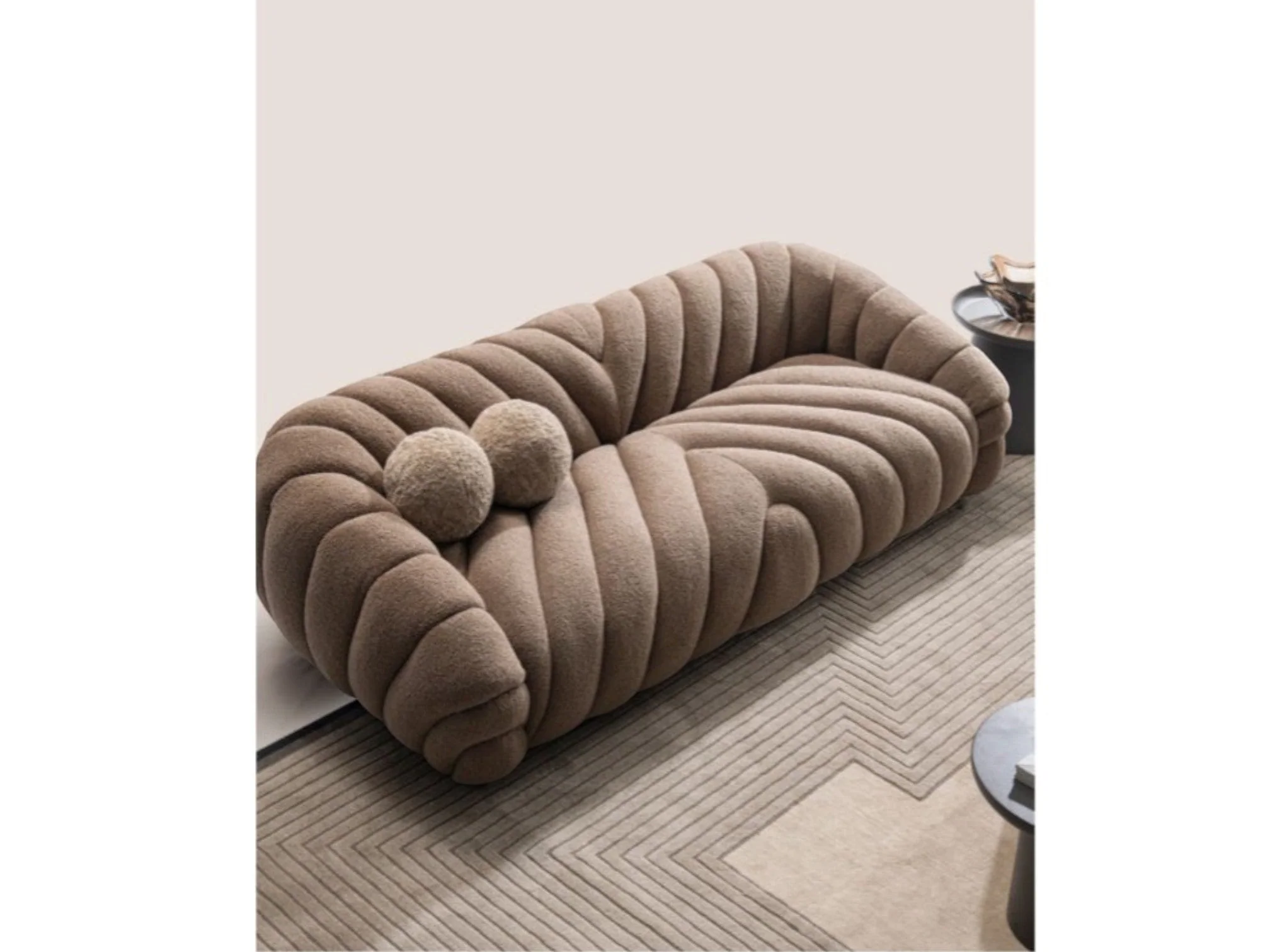 Terra Wave Faux - Shearling Fabric Sofa - Image 5