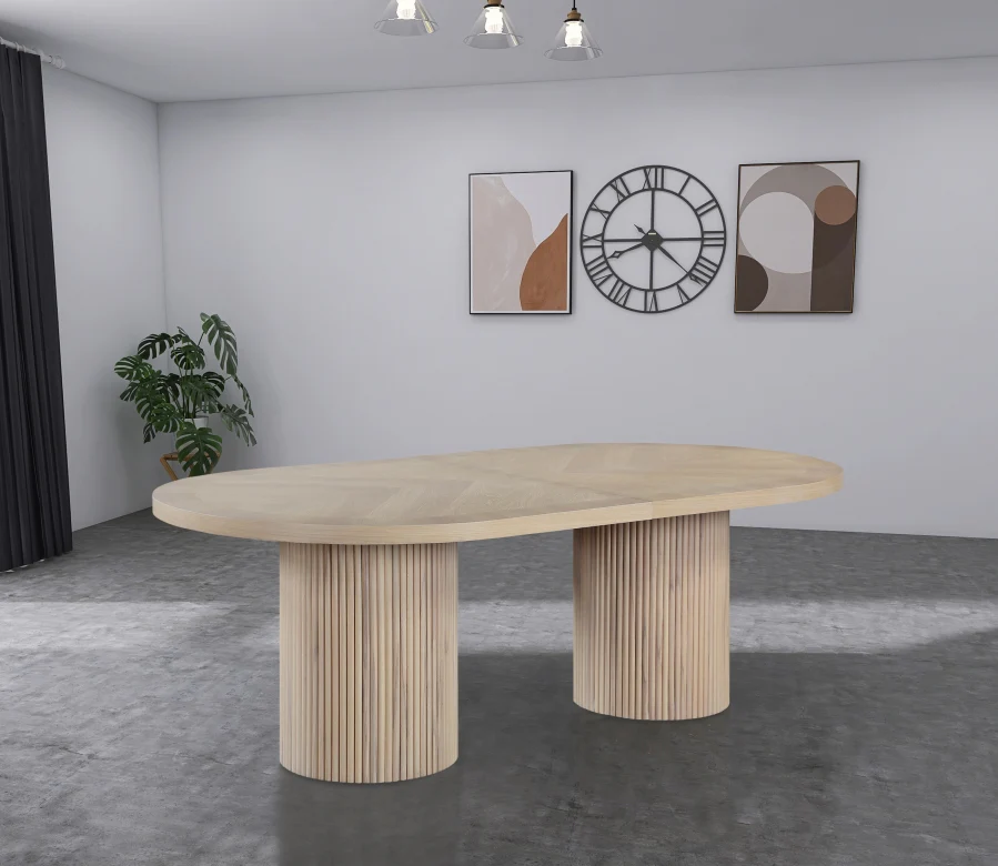 90 - 123" Titan Natural Oak Dining Table - Image 15