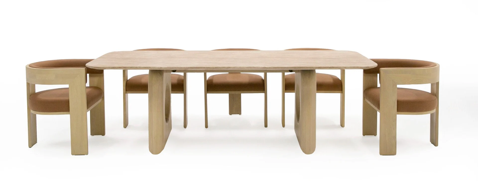 Tokyo Modern Faux Marble + Natural Ash Dining Table - Image 8