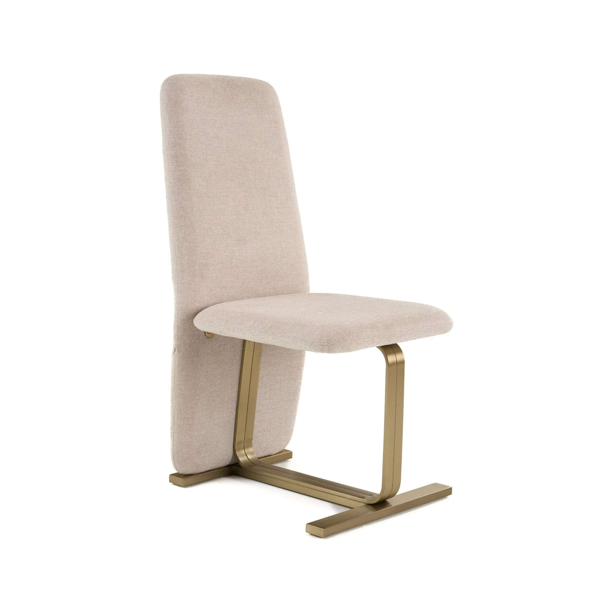 Uriel Modern Beige Linen + Brushed Brass Dining Chair (Set Of 2)