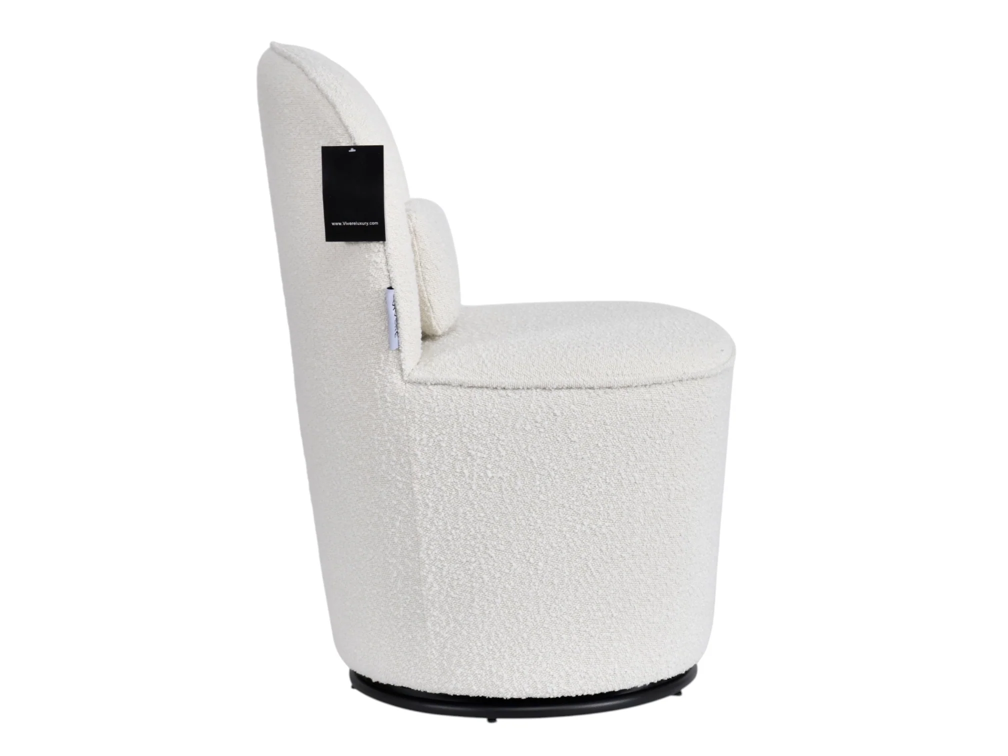 Vita Boucle Fabric Swivel Dining Chair White - Image 7