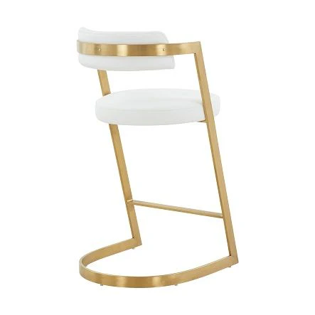 Windsor White Leatherette + Gold Counter Stool - Image 5