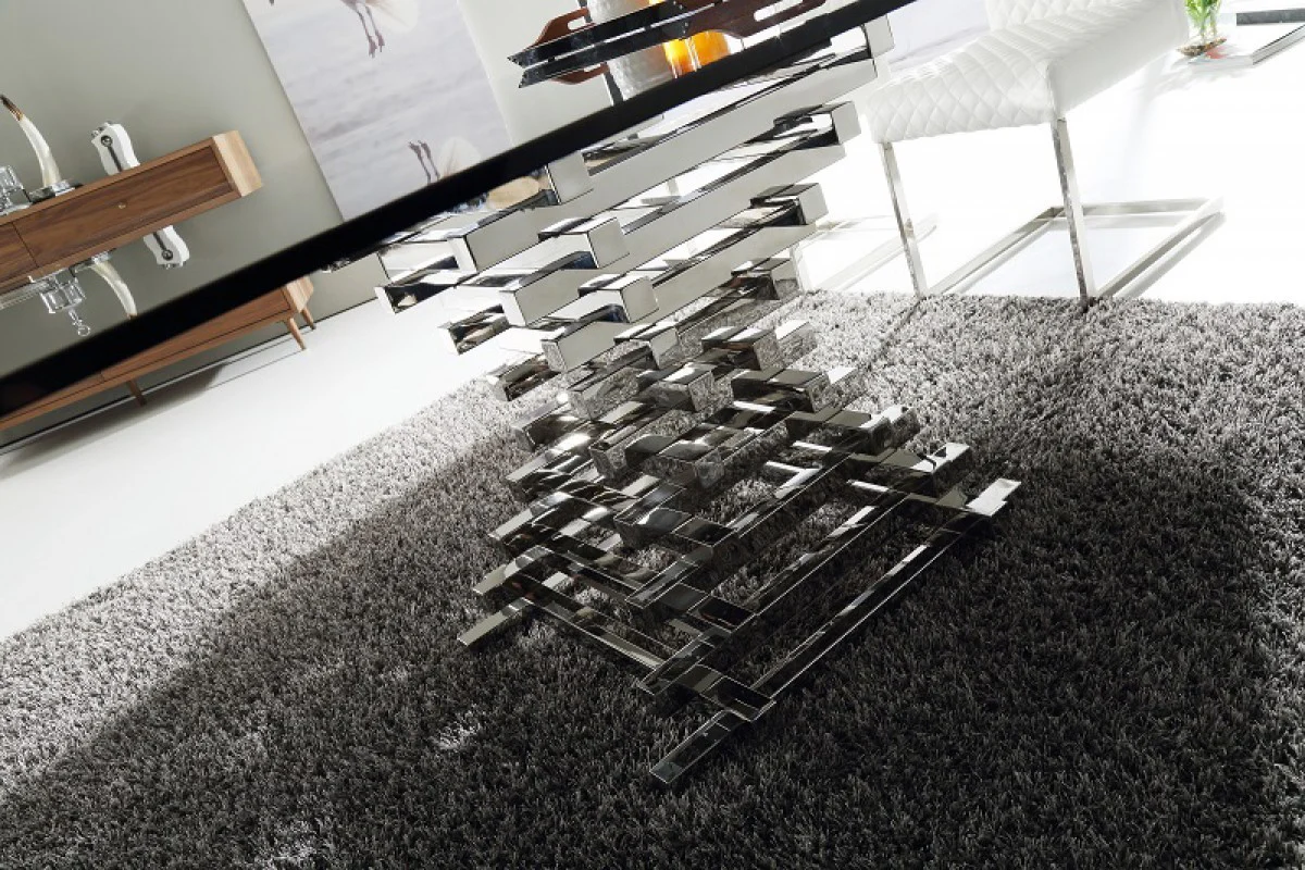 Zuliana Modern Square Glass Dining Table - Image 8