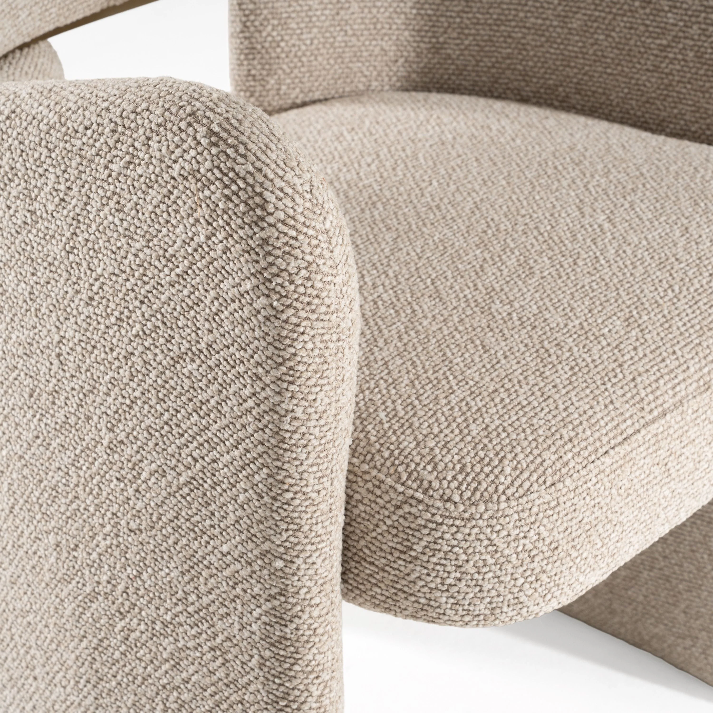 Zuriel - Modern Beige Fabric + Brushed Brass Dining Chair - Image 9